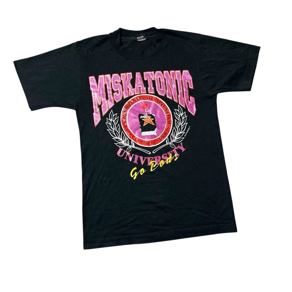 Vintage 90s HP Lovecraft Miskatonic University Black T Shirt